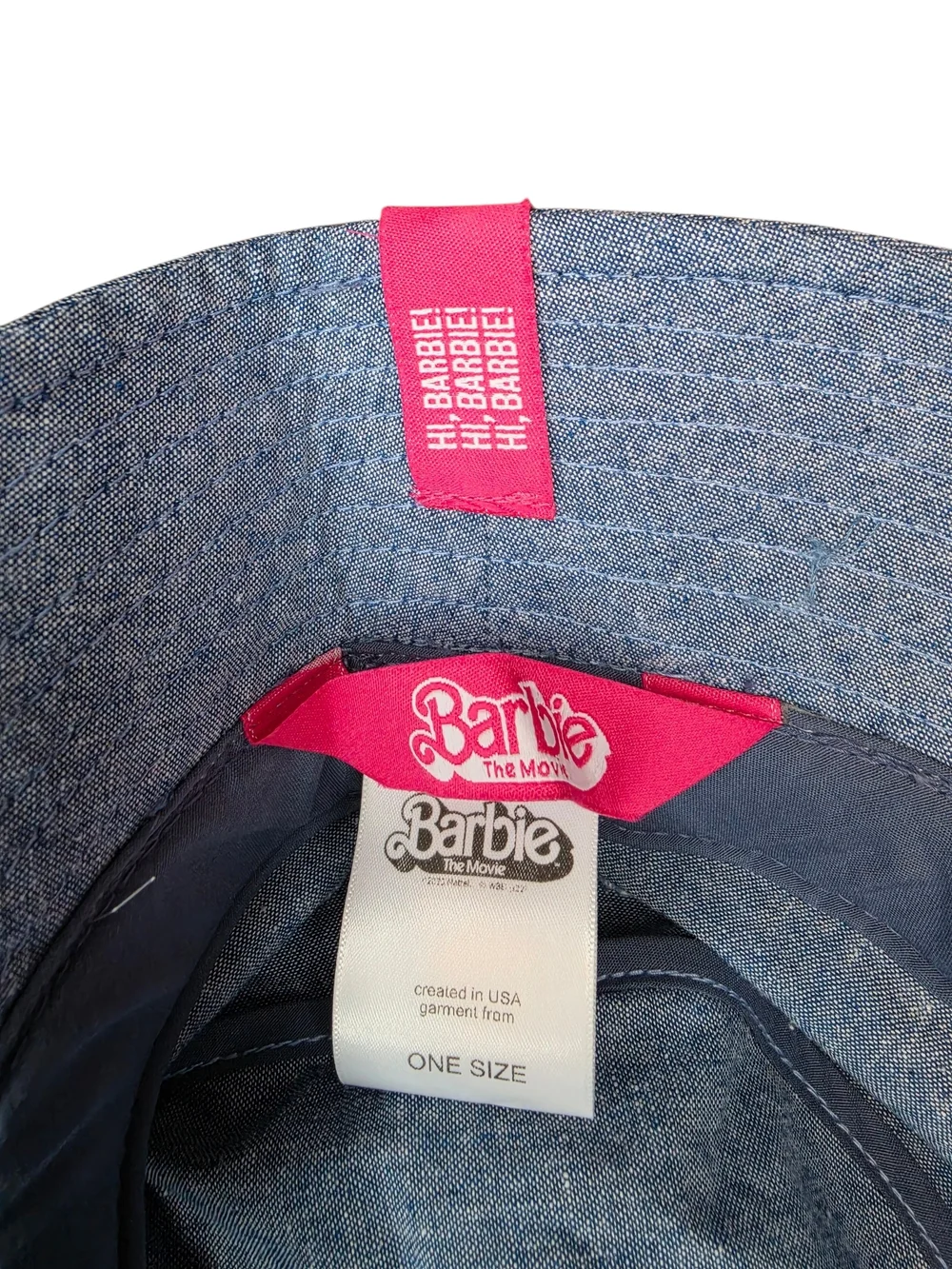 Barbie The Movie Heart Logo Blue Denim Bucket Hat - One Size